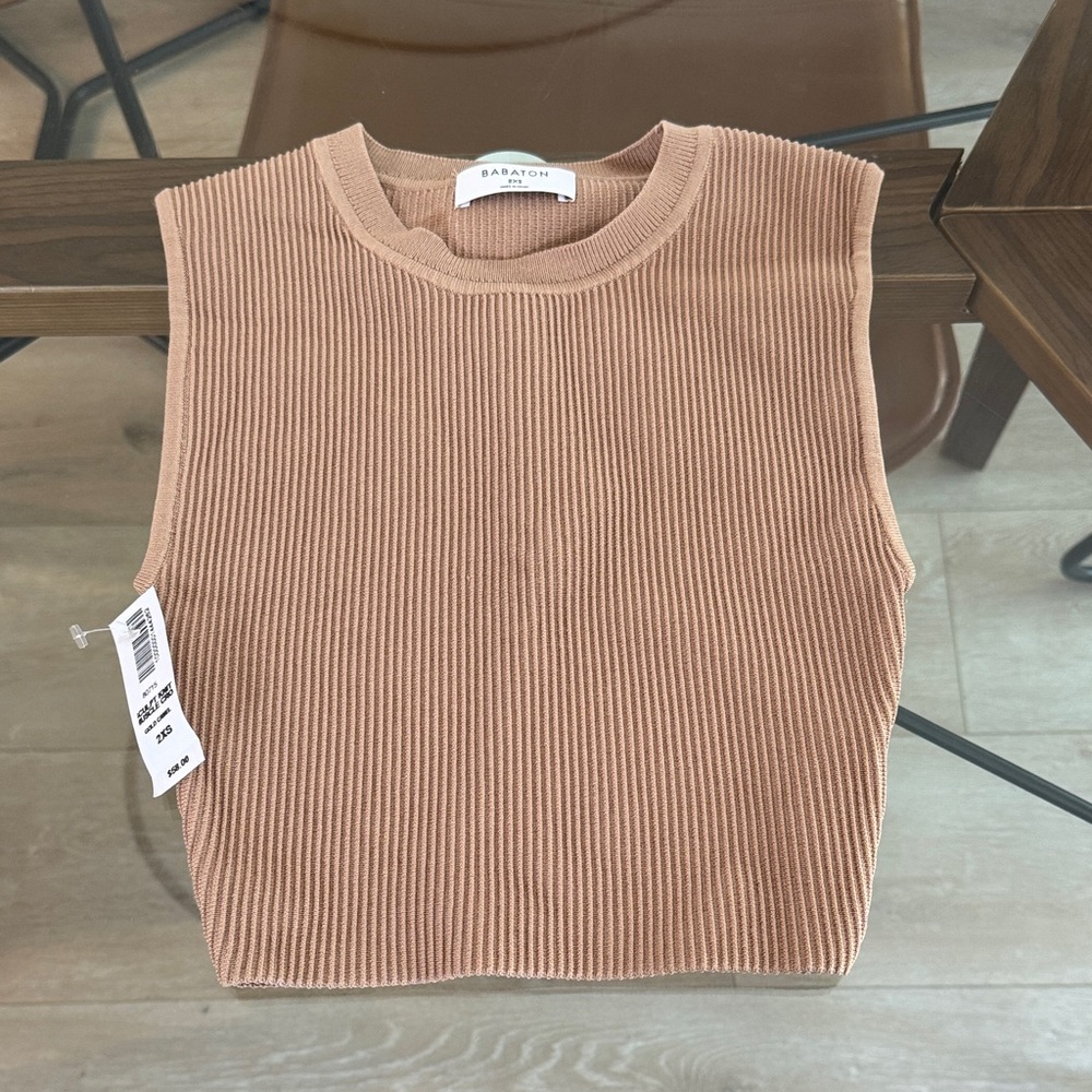 Aritzia Women's Ribbed Brown Muscle Tee